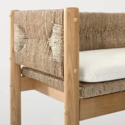 Elden Wood Bench With Woven Back And Loose Cushion Seat - Threshold™ Designed With Studio McGee -Furniture Outlet Store GUEST 80c860d6 fb10 4439 978d 5bcb29b2d57b