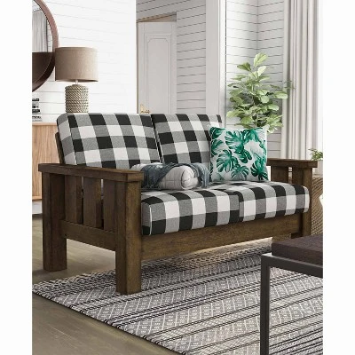 Jovie Gingham Rustic Loveseat - HOMES: Inside + Out 5 Jovie Gingham Rustic Loveseat - HOMES: Inside + Out - Image 5