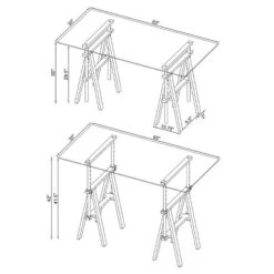 Statham Glass Top Adjustable Sawhorse Standing Desk Chrome - Coaster -Furniture Outlet Store GUEST 83fa6233 ac1f 4164 8445 30e244687000