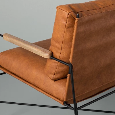 Faux Leather & Metal Accent Chair - Black/Brown - Hearth & Hand™ With Magnolia 4 Faux Leather & Metal Accent Chair - Black/Brown - Hearth & Hand™ With Magnolia - Image 4