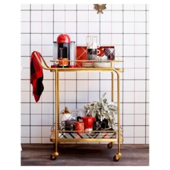 Metal, Wood, And Leather Bar Cart - Gold - Threshold™ -Furniture Outlet Store GUEST 8b37d9d0 220c 44ab 9ad7 9d758ab91a72
