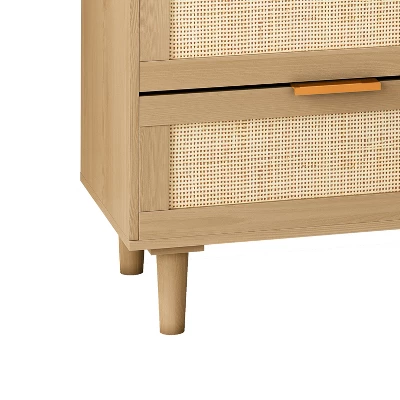 43.31" 6-Drawer Rattan Dresser For Living Room And Bedroom - ModernLuxe 8 43.31" 6-Drawer Rattan Dresser For Living Room And Bedroom - ModernLuxe - Image 8