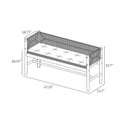Elden Wood Bench With Woven Back And Loose Cushion Seat - Threshold™ Designed With Studio McGee -Furniture Outlet Store GUEST 8f053347 15e4 4064 81c1 72a38bf0a4d6