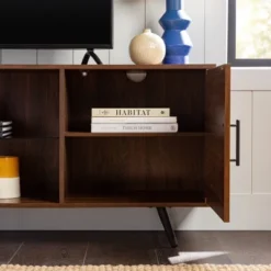 2 Door Mid-Century Modern Wood Storage TV Stand For TVs Up To 80" - Saracina Home -Furniture Outlet Store GUEST 910fe446 d949 4eab 8f55 84b563e374b2