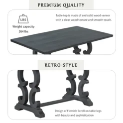 6 PCS Retro Dining Set With Unique-designed Table And Upholstered Chair-ModernLuxe 14 6 PCS Retro Dining Set With Unique-designed Table And Upholstered Chair-ModernLuxe -Furniture Outlet Store GUEST 92a39d7a d42d 44b6 af94 926854eed90a