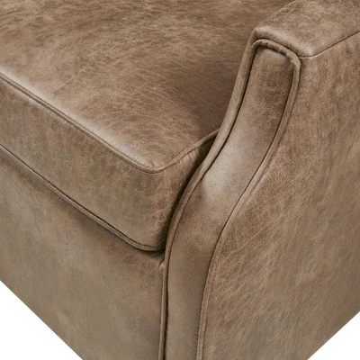 Glaser Faux Leather Swivel Chair Brown - Madison Park 6 Glaser Faux Leather Swivel Chair Brown - Madison Park - Image 6
