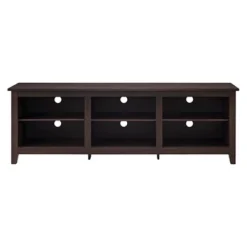 Transitional 6 Cubby Wood Open Storage Wood TV Stand For TVs Up To 80"- Saracina Home -Furniture Outlet Store GUEST 92fe5691 6d10 45aa a903 60b396346c9f