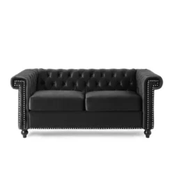 Brinkhaven Modern Glam Tufted Velvet Loveseat With Nailhead Trim - Christopher Knight Home -Furniture Outlet Store GUEST 931465da fe47 42fe 9be8 4ce9dca19648