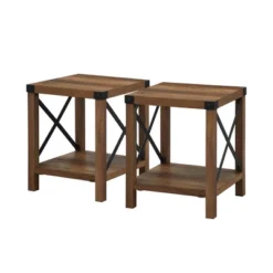 Set Of 2 Sophie Rustic Farmhouse X Frame Side Tables - Saracina Home 15 Set Of 2 Sophie Rustic Farmhouse X Frame Side Tables - Saracina Home -Furniture Outlet Store GUEST 94f15c68 b382 4925 90f4 ac7532c4c41e