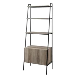 72" Open Shelf And Closed Storage Cabinet Ladder Bookcase - Saracina Home -Furniture Outlet Store GUEST 95647392 bcf6 4609 85d2 67f249b2f3ff