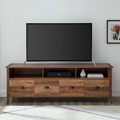 4 Drawer Farmhouse TV Stand For TVs Up To 80" - Saracina Home 9 4 Drawer Farmhouse TV Stand For TVs Up To 80" - Saracina Home - Image 9