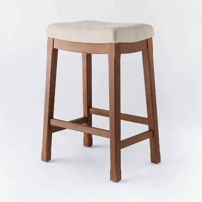 Candor Wood And Upholstered Saddle Counter Height Barstool - Threshold™ 8 Candor Wood And Upholstered Saddle Counter Height Barstool - Threshold™ - Image 8