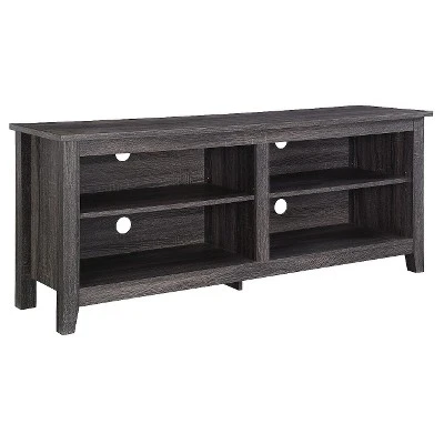 Transitional 4 Cubby Wood Open Storage TV Stand For TVs Up To 65"- Saracina Home 11 Transitional 4 Cubby Wood Open Storage TV Stand For TVs Up To 65"- Saracina Home - Image 11