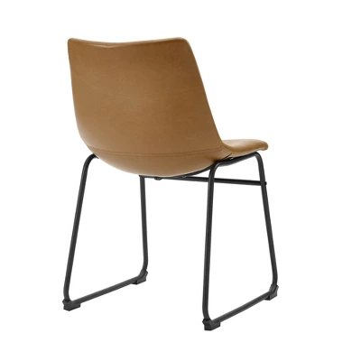 Set Of 2 Laslo Modern Upholstered Faux Leather Dining Chairs - Saracina Home 4 Set Of 2 Laslo Modern Upholstered Faux Leather Dining Chairs - Saracina Home - Image 4