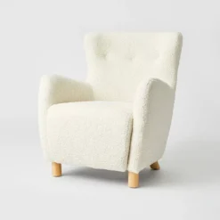 Kessler Wingback Faux Sherling Accent Chair Cream - Threshold™ Designed With Studio McGee -Furniture Outlet Store GUEST a09f34e6 88c9 4d02 ba31 f262090269f8