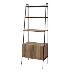 72" Open Shelf And Closed Storage Cabinet Ladder Bookcase - Saracina Home -Furniture Outlet Store GUEST a549211b d335 42ba adc5 7d826ec271f5