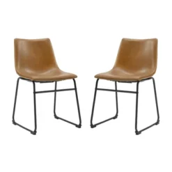 Set Of 2 Laslo Modern Upholstered Faux Leather Dining Chairs - Saracina Home 22 Set Of 2 Laslo Modern Upholstered Faux Leather Dining Chairs - Saracina Home -Furniture Outlet Store GUEST a575f745 32e2 4880 af78 c97be1dbada8