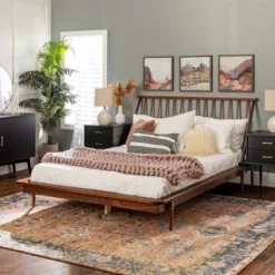 Boho Solid Wood Spindle Platform Bed - Saracina Home -Furniture Outlet Store GUEST a59e04b0 9472 44a4 aa47 43be053d19eb