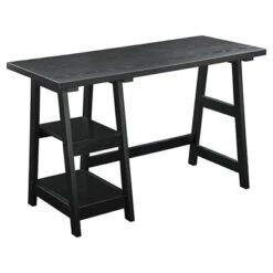 Designs2Go Trestle Desk With Shelves - Breighton Home -Furniture Outlet Store GUEST aa86743b 8e79 40c2 a6bb 7fbdc03f49ae