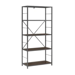 63" 4 Shelf Industrial Transitional Tall Bookshelf - Saracina Home -Furniture Outlet Store GUEST ab82027f f17b 4ed3 b4bd 3cb00f9141d7