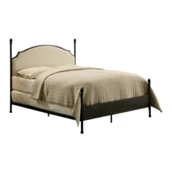 Geraldine Upholstered Headboard Poster Panel Bed Powder Coated Gun Metal - HOMES: Inside + Out -Furniture Outlet Store GUEST abf61064 8b97 4a66 a90a e65612d4e539