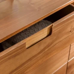 Mid-Century Modern Groove Wood 6 Drawer Dresser - Saracina Home -Furniture Outlet Store GUEST acae644a 11b4 4991 825d c7f6901a557e