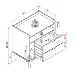2pk Mid-Century Modern Solid Wood 2 Drawer Storage Nightstands - Saracina Home -Furniture Outlet Store GUEST b4a44f9f b4b8 4593 b2f1 f1a651c0f8e1