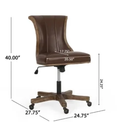 Coulee Contemporary Upholstered Roll Back Swivel Office Chair Dark Brown/Natural - Christopher Knight Home -Furniture Outlet Store GUEST b5c43bc6 3348 4a01 85ce 9caa9e8dcbbf