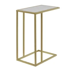 23" Modern Rectangle Two-Tone C Side Table With Metal Base - Saracina Home 17 23" Modern Rectangle Two-Tone C Side Table With Metal Base - Saracina Home -Furniture Outlet Store GUEST b65b9434 3351 4d65 bc48 b2c7d25596f8