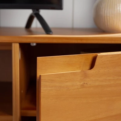 Solid Wood Mid-Century Modern TV Stand For TVs Up To 80" - Saracina Home 5 Solid Wood Mid-Century Modern TV Stand For TVs Up To 80" - Saracina Home - Image 5