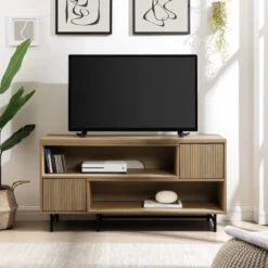 Modern Reeded Door Extendable TV Stand For TVs Up To 50" - Saracina Home 16 Modern Reeded Door Extendable TV Stand For TVs Up To 50" - Saracina Home -Furniture Outlet Store GUEST bf94a3de 05cc 4e30 8008 521b3ccde76b