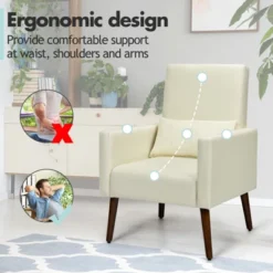 Tangkula 2-in-1 Upholstered Rocking Chair With Wood Leg & Pillow Relax Sofa Chair Light Grey/Beige/Dark Gray -Furniture Outlet Store GUEST c2648639 0b43 4898 a8fe 51b7d8c995be