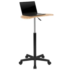 Emma And Oliver Sit To Stand Mobile Laptop Computer Desk - Portable Rolling Standing Desk -Furniture Outlet Store GUEST c469442b 83d5 4322 8e60 9480126138fc