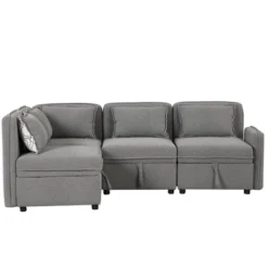 122.8" Minimalist Convertible Modular Sofa, Upholstered Sectional Sofa Couch With 5 Pillows-ModernLuxe 22 122.8" Minimalist Convertible Modular Sofa, Upholstered Sectional Sofa Couch With 5 Pillows-ModernLuxe -Furniture Outlet Store GUEST c55d6496 6226 452d a300 c368aa7a8106