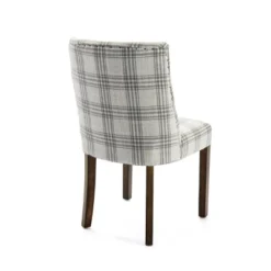 2pk Harman Contemporary Upholstered Plaid Dining Chairs Gray/Light Beige/Brown - Christopher Knight Home -Furniture Outlet Store GUEST c59b166c df3d 4761 8d46 d228bd9e258f