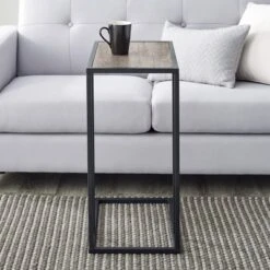 23" Modern Rectangle Two-Tone C Side Table With Metal Base - Saracina Home 11 23" Modern Rectangle Two-Tone C Side Table With Metal Base - Saracina Home -Furniture Outlet Store GUEST c9fb0f6a 1baa 4f46 9ad4 ca78b73dae1e