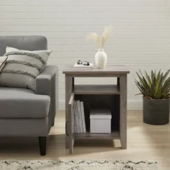 Transitional Classic Windowpane Storage Side Table - Saracina Home -Furniture Outlet Store GUEST cbb37e54 c745 4571 a7b5 4aeb205775c7