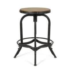 2pc Farmdale Industrial Firwood Adjustable Height Swivel Counter Height Barstools Antique Natural/Pewter - Christopher Knight Home -Furniture Outlet Store GUEST cc6898ca 0bf1 498a 9b18 74f4d0ebc51f
