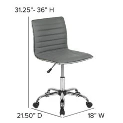 Emma And Oliver Low Back Designer Armless Ribbed Swivel Task Office Chair -Furniture Outlet Store GUEST d0e699da fac0 4ff7 9690 360cf895b260