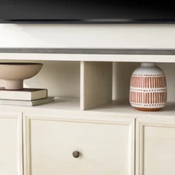 Farmhouse 3 Drawer Wood TV Stand For TVs Up To 65" - Saracina Home -Furniture Outlet Store GUEST d2a8912d 02cb 44ea b702 70dc6cc40fcc