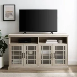Transitional 4 Door Windowpane TV Stand For TVs Up To 65" - Saracina Home 22 Transitional 4 Door Windowpane TV Stand For TVs Up To 65" - Saracina Home -Furniture Outlet Store GUEST d2ba6ce0 bb17 4980 afe4 853846198d6e