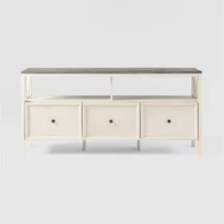 Farmhouse 3 Drawer Wood TV Stand For TVs Up To 65" - Saracina Home -Furniture Outlet Store GUEST d9730f71 b9b6 492b a5cf a4fc4c23ddea