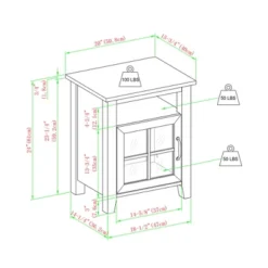 Transitional Classic Windowpane Storage Side Table - Saracina Home -Furniture Outlet Store GUEST dad8aa65 d963 49c7 bda3 78b3efe46282