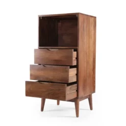 Rabun Handcrafted Mid-Century Modern Mango Wood 3 Drawer Chest Light Oak - Christopher Knight Home -Furniture Outlet Store GUEST dc59edd3 be23 4875 a2f3 7c638166947b