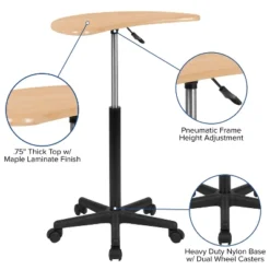 Emma And Oliver Sit To Stand Mobile Laptop Computer Desk - Portable Rolling Standing Desk -Furniture Outlet Store GUEST e166bd86 a477 40dc bcf6 cdc8d9149ee8