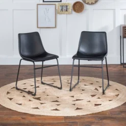 Set Of 2 Laslo Modern Upholstered Faux Leather Dining Chairs - Saracina Home 19 Set Of 2 Laslo Modern Upholstered Faux Leather Dining Chairs - Saracina Home -Furniture Outlet Store GUEST e921ecff 5d1c 46bf 8a40 c3330f7f710d