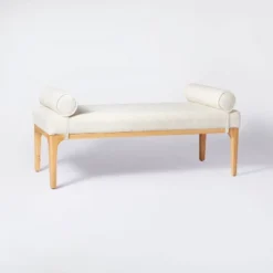 Randolph Bench With Bolster Pillows Linen - Threshold™ Designed With Studio McGee -Furniture Outlet Store GUEST ebdd4b7b 6e57 423c 908a 14e05a7f5b15