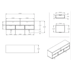 Cara Mid-Century Modern 3 Drawer TV Stand For TVs Up To 65" - Saracina Home -Furniture Outlet Store GUEST eddff1d9 3448 4181 a60a 1b127bbf16df