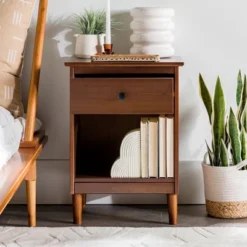 Stiva Classic Mid-Century Modern 1 Drawer Nightstand - Saracina Home -Furniture Outlet Store GUEST f1f5300e 5364 40db 96ef 77bca274ed96