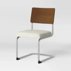 2pk Cecilton Chrome Cantilever Dining Chairs Cream Boucle - Threshold™ 9 2pk Cecilton Chrome Cantilever Dining Chairs Cream Boucle - Threshold™ -Furniture Outlet Store GUEST f467ac82 933d 40fb b02c 63edbb24066f